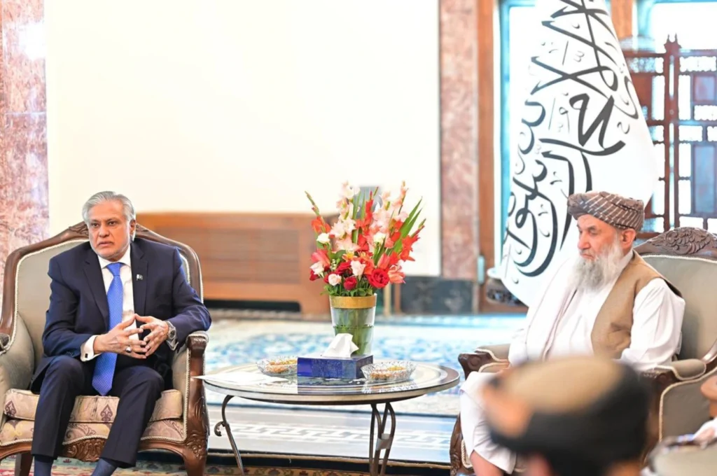 Deputy PM Ishaq Dar and Afghan PM Mullah Akhund discussed trade, regional security, and cross-border cooperation during a high-level visit to Kabul.
