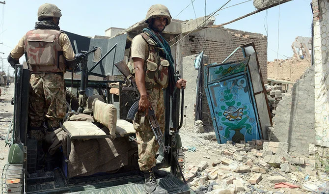 Pakistan Army soldiers patrol during a military operation against TTP militants, in the main town of Mirannshah in North Waziristan. — AFP/File