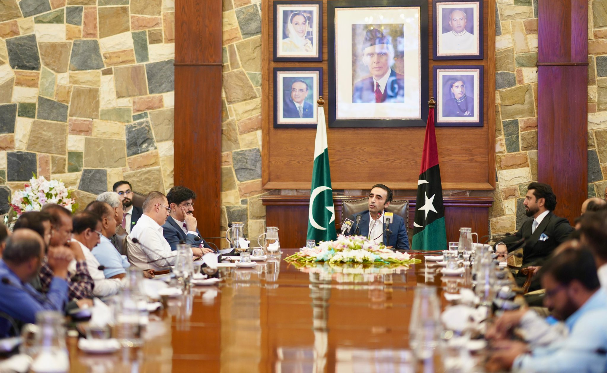 Pakistan People's Party Chairman Bilawal Bhutto Zardari addresses a press conference in Karachi at CM House on September 25, 2025. [IC: X/@MediaCellPPP]