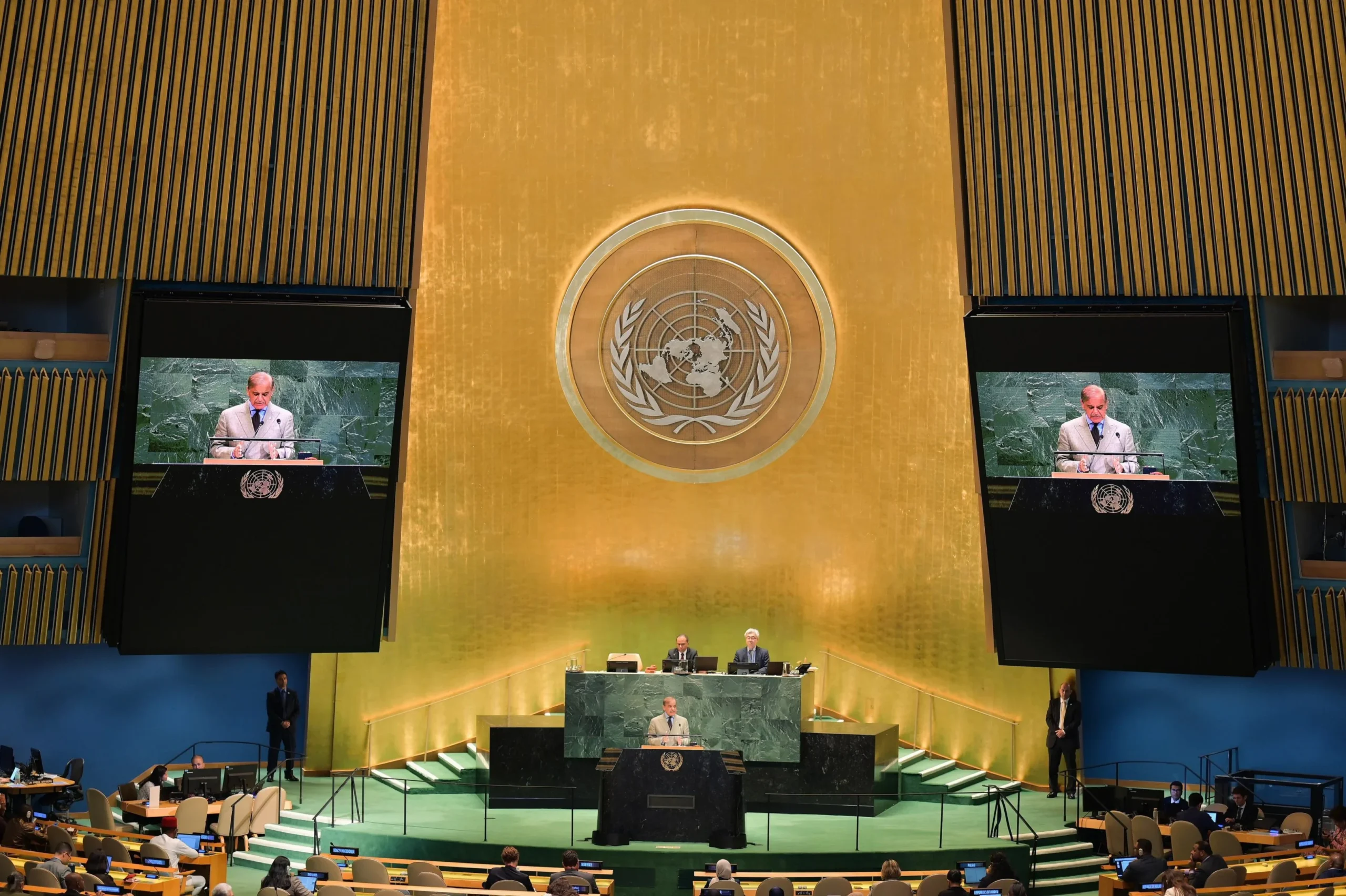 Prime Minister of Pakistan Muhammad Shehbaz Sharif addresses UNGA 80. [Courtesy: GovtofPakistan/X].