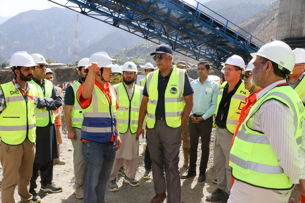 Chairman WAPDA, Lt Gen Muhammad Saeed (Retd), visiting the Dasu Dam project. IC: File Photo