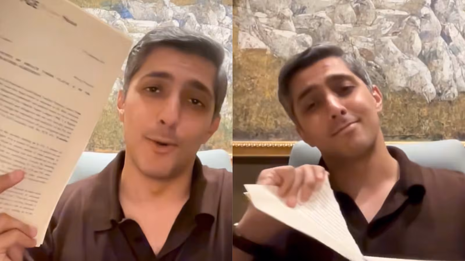 Ali Tareen tearing a legal notice from the Pakistan Cricket Board (PCB) in protest