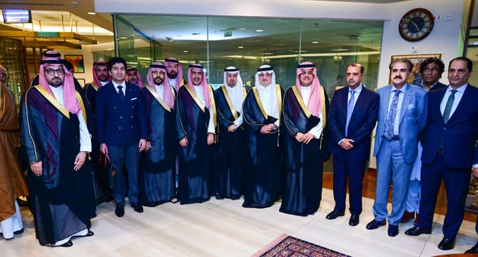 The photo shows a high-level Saudi delegation that arrived in Pakistan on October 7, 2025. [Courtesy: GoP]