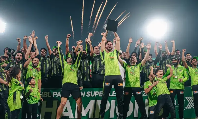 Lahore Qalandars celebrates winning the HBL PSL X in 2025. [Photo via Instagram/Lahore Qalandars]