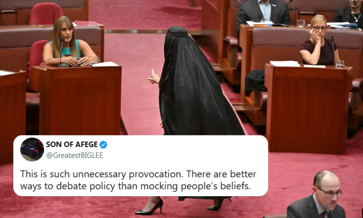 Australian Senate Suspends Session After Pauline Hanson Wears Burqa
