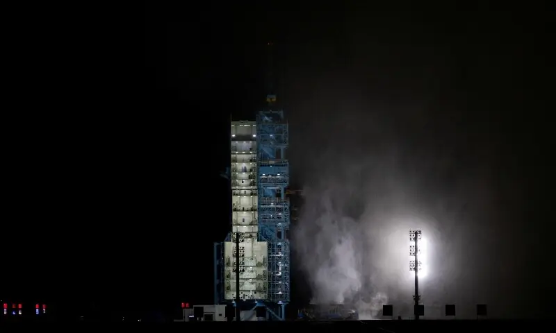 A view on the launchpad after the Long March 2F rocket carrying the Shenzhou-21 spacecraft with astronauts blasted off in China on October 31, 2025. [Courtesy: Reuters]
