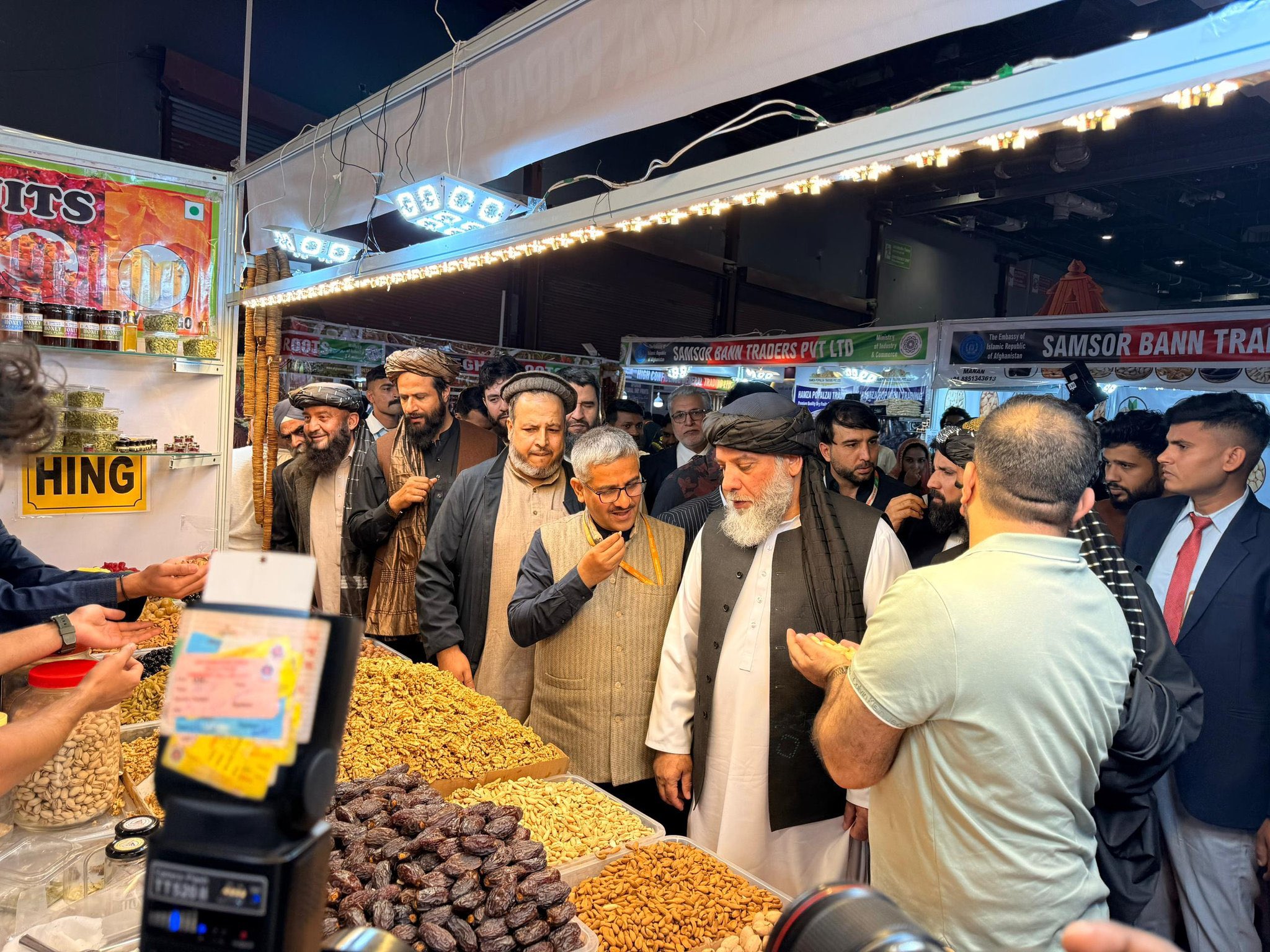 Afghan commerce minister visiting the Pragati Maidan International Exhibition in New Delhi during the official trip.