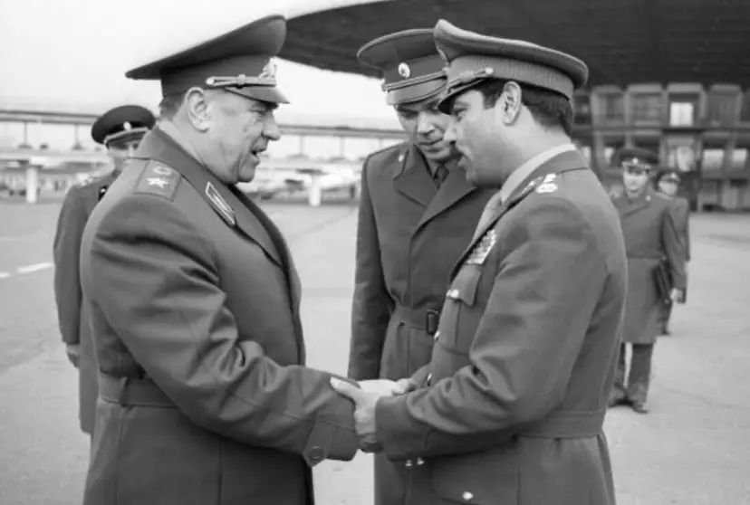 Former Afghan Defence Minister Mohammad Rafi during an official military event, pictured in uniform