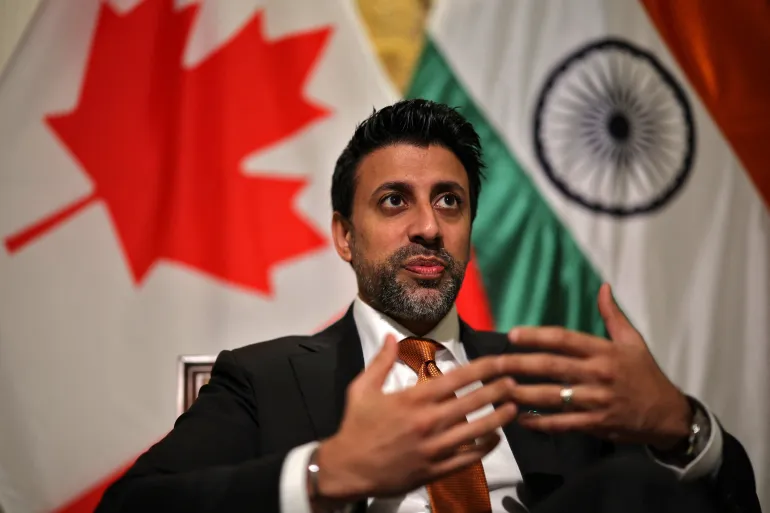 Canadian International Trade Minister Maninder Sidhu is on a three-day visit to India to bolster economic ties with the country [IC: Anushree Fadnavis/Reuters]