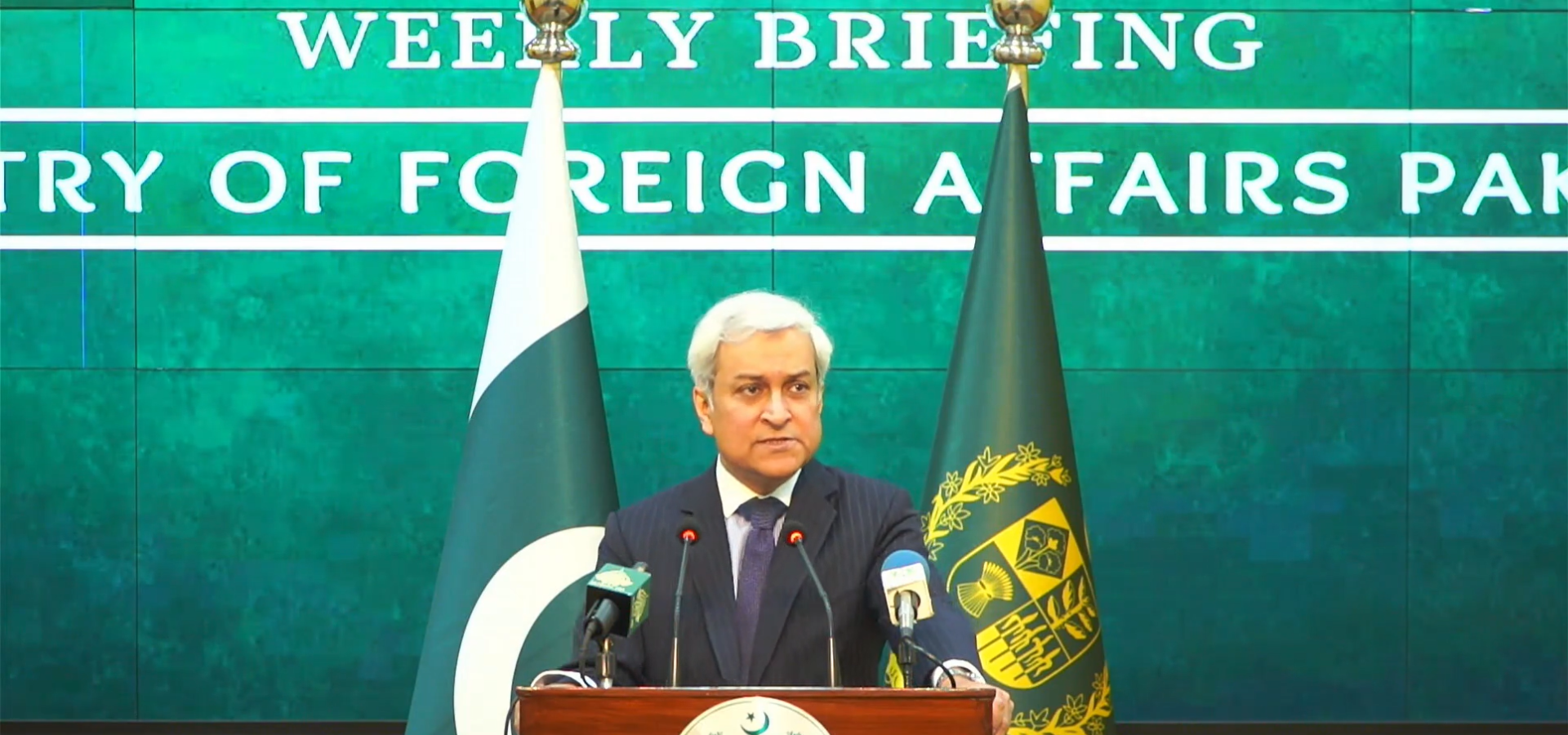 Foreign Office spokesperson Tahir Andrabi addressing media questions on Pakistan’s position regarding Zangnan (Arunachal Pradesh) on December 5, 2025.