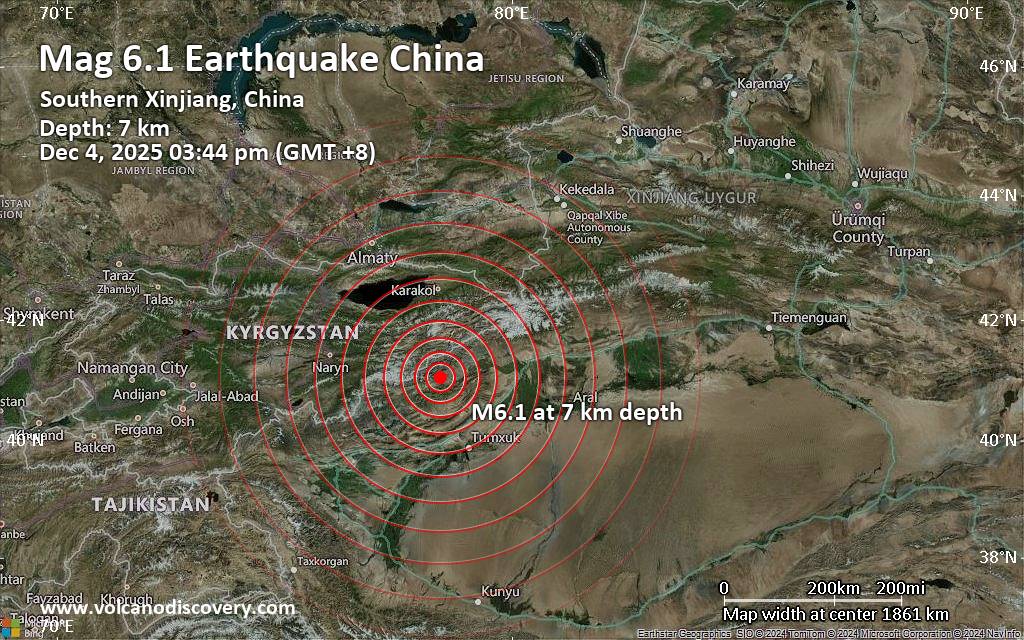 Shallow 6.1-Magnitude Earthquake Jolts Xinjiang, China.