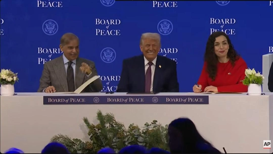 Prime Minister Shehbaz Sharif signs Board of Peace charter in Davos