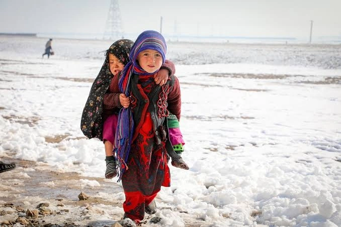 Children in Afghanistan Affected by Winter Snow