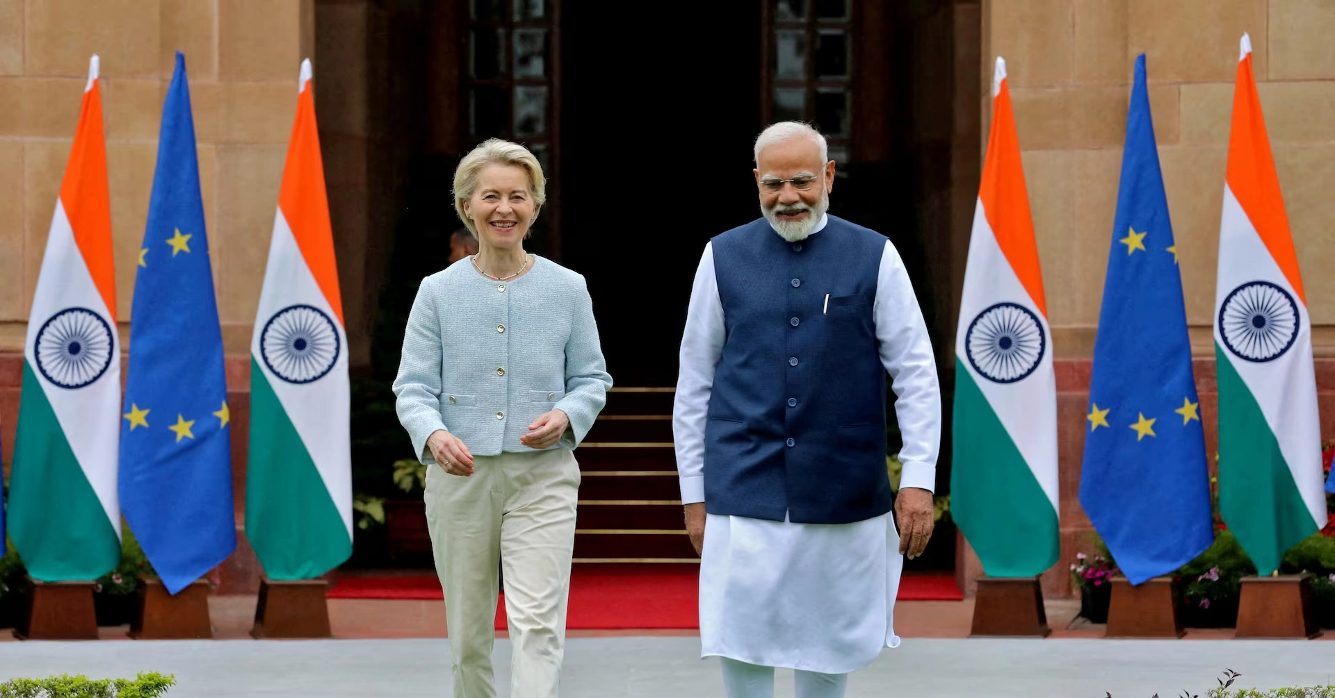 India-EU trade agreement discussion with Modi and von der Leyen