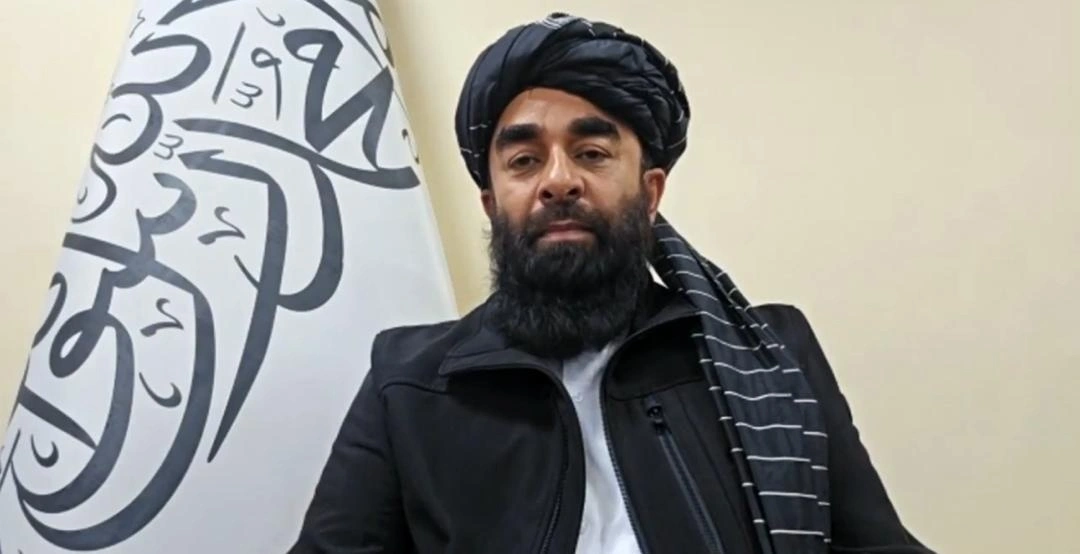 Zabihullah Mujahid giving interview on Taliban Penal Code