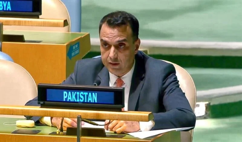 Ambassador Usman Jadoon addressing UN on Indus Waters Treaty