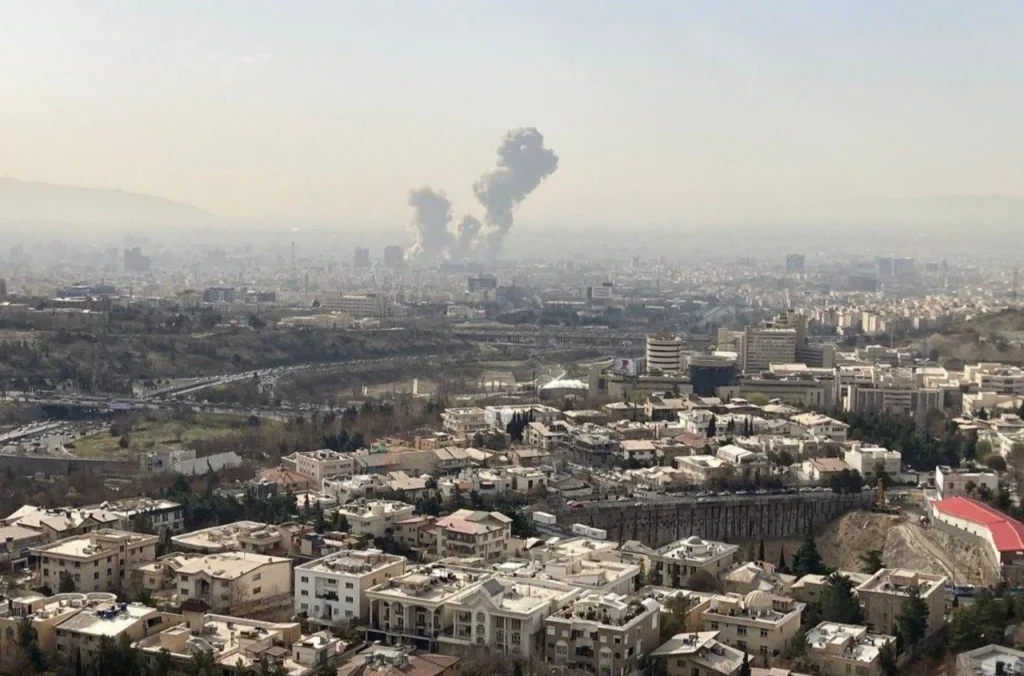 Smoke rising after Israeli strike
