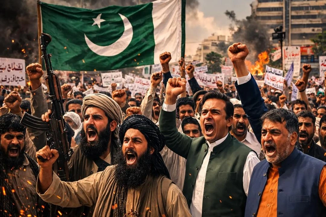Protesters blocking streets in Pakistan