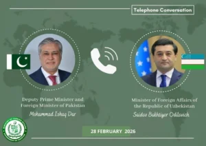 Ishaq Dar phone call with Uzbekistan FM