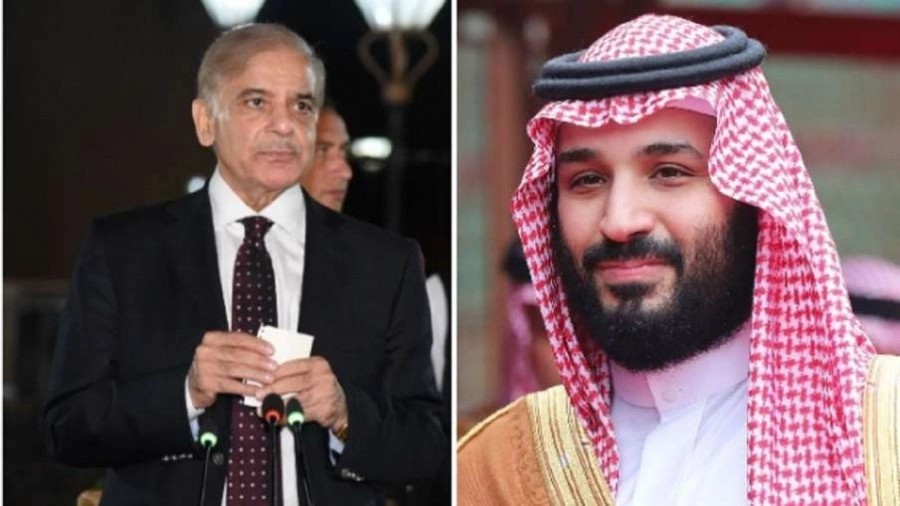 Prince Mohammed bin Salman and Prime Minister Shehbaz Sharif