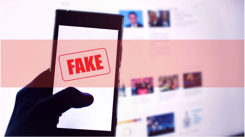 Digital propaganda network concept illustration showing online influence and misinformation across social media platforms