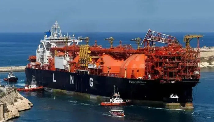 LNG cargo ships supplying gas to Pakistan energy system amid emergency imports decision.
