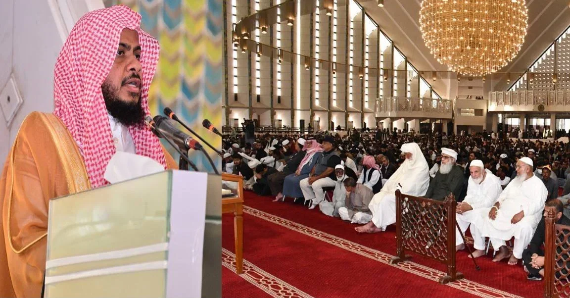 Islamic University president addressing at Faisal Mosque