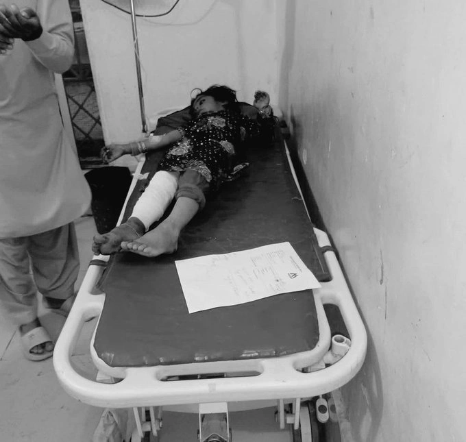 Angoor Adda border area in South Waziristan after mortar shelling from Afghan side