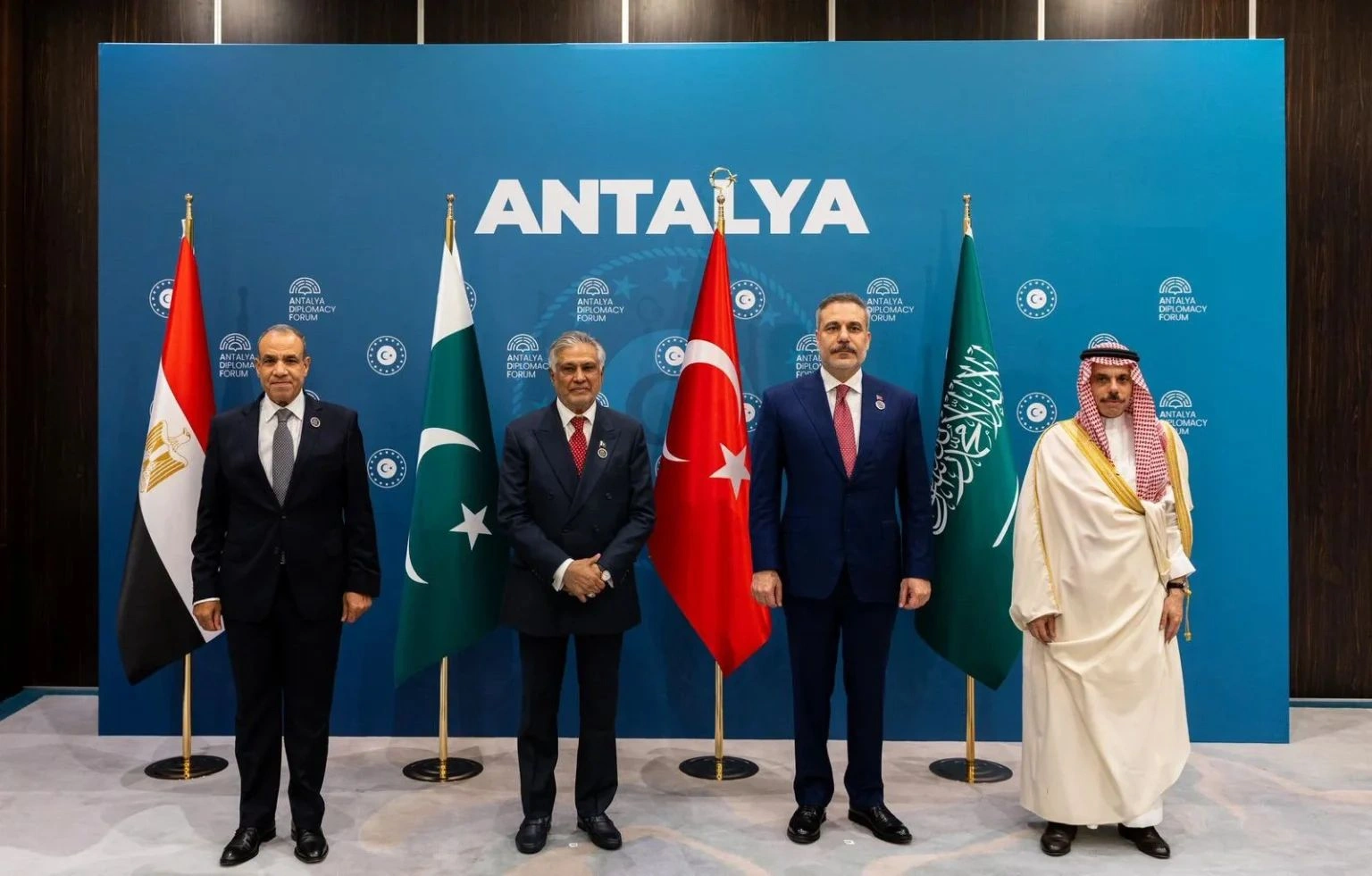 Antalya diplomatic meeting Pakistan Saudi Arabia Türkiye Egypt