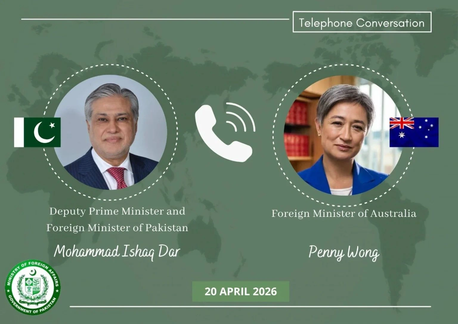 Ishaq Dar Penny Wong call Pakistan diplomacy Iran US talks