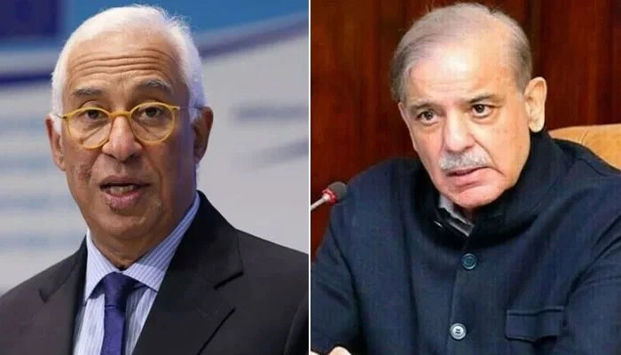 Shehbaz Sharif Antonio Costa phone call Middle East discussion diplomacy