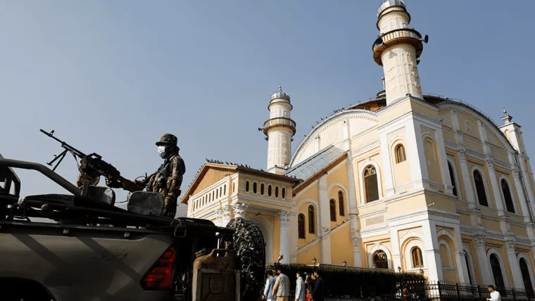 Kabul mosque security Taliban armed forces