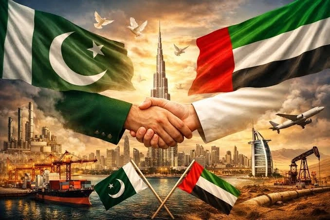 Pakistan UAE diplomatic meeting handshake cooperation