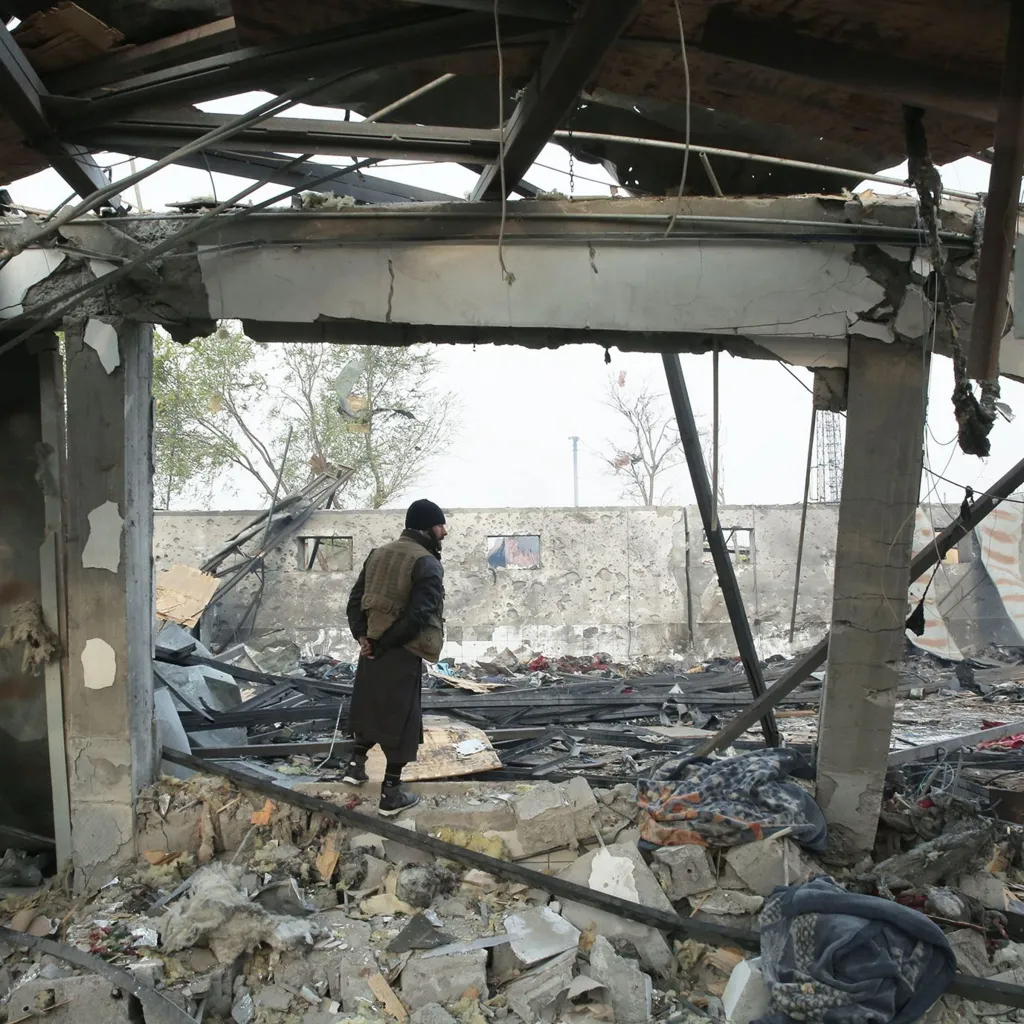 Destroyed Omid Center in Kabul amid Taliban weapons allegations