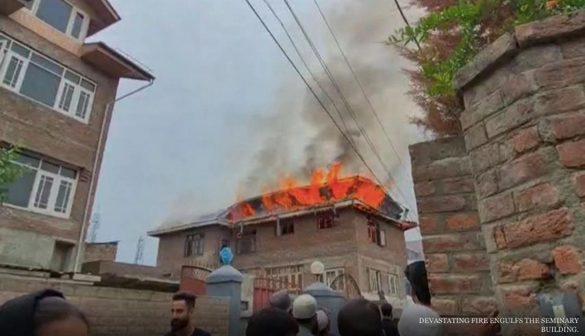 Fire incident at Darul Uloom Baba Haidari Reshi in Kashmir