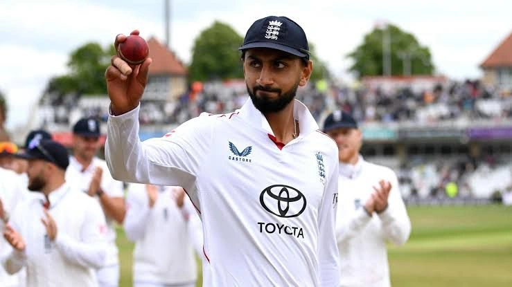 Shoaib Bashir in action during a cricket match amid visa controversy debate