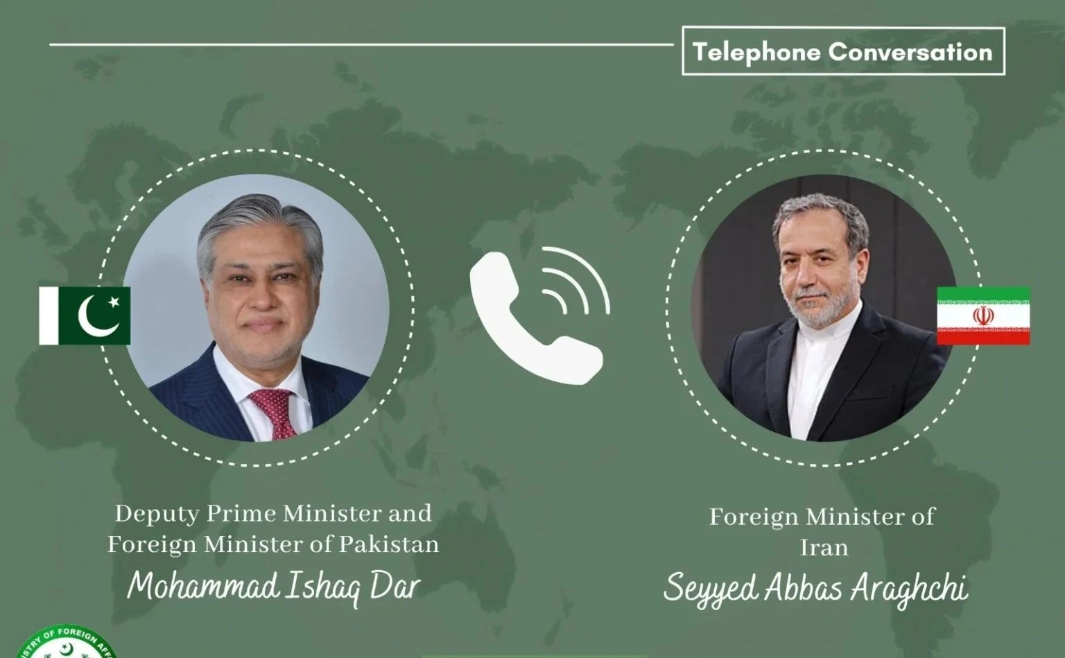 Ishaq Dar Abbas Araghchi phone call