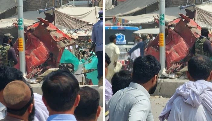 Lakki Marwat blast site Naurang Bazaar